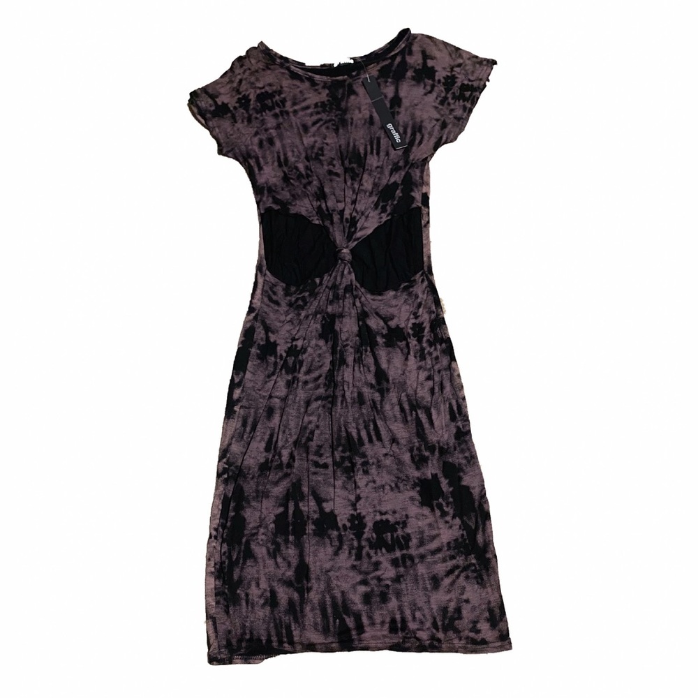 🪩Vintage bodycon tie-dye dress with midriff cutouts. Very unique piece from UK
